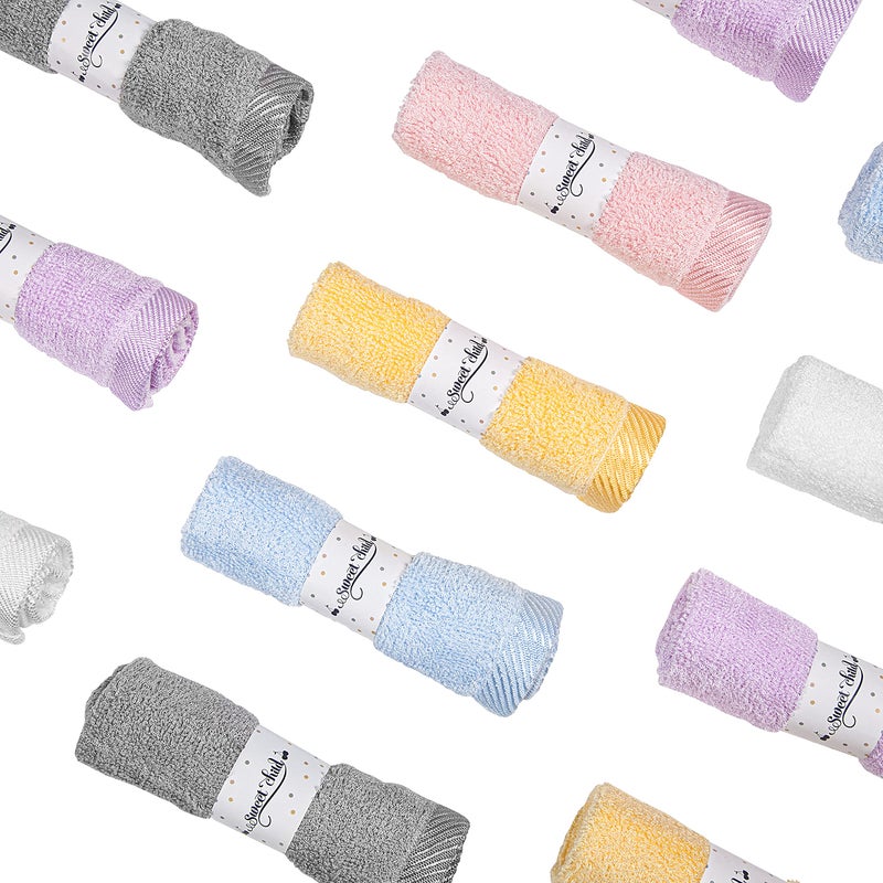 Sweet Child 8-Pack Baby Washcloths -Super Soft Rayon,Wash Cloths for Newborn,Infants and Kids, Bath Baby Towels, for Body and Face (Grey/White) - Image 3