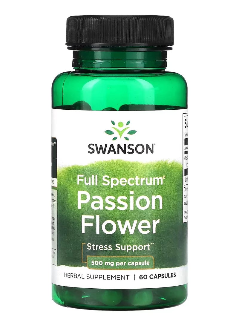 Swanson, Full Spectrum Passion Flower, 500 mg, 60 Capsules