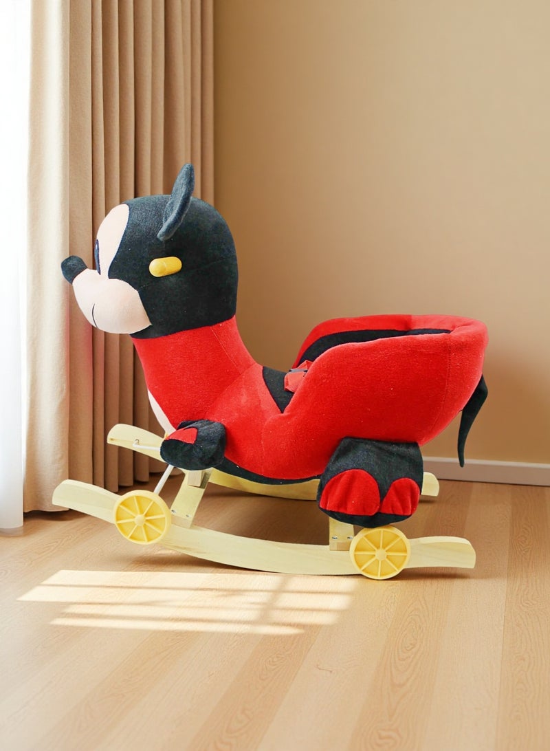 إيزي فيتشور حصان هزاز سهل الركوب على شكل فأر كرتوني من إيزي فيوتشر، حصان هزاز بعجلات للأطفال، لعبة هزاز ومنزلق 2 في 1 للأطفال الصغار - Image 1