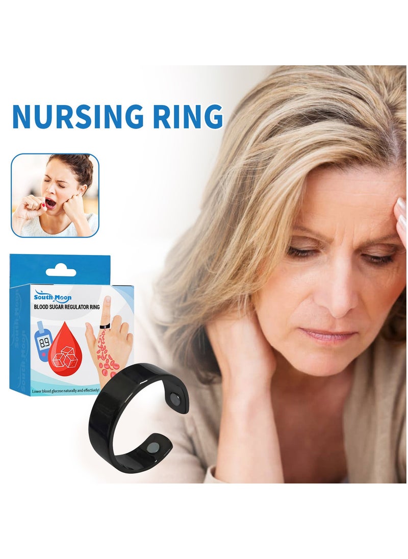 SOUTH MOON - Blood Glucose Control Ring, 2 Pieces Blood Sugar Regulator Ring for Acupressure for Women Men Adjustable Blood Glucose Control Ring - Image 1
