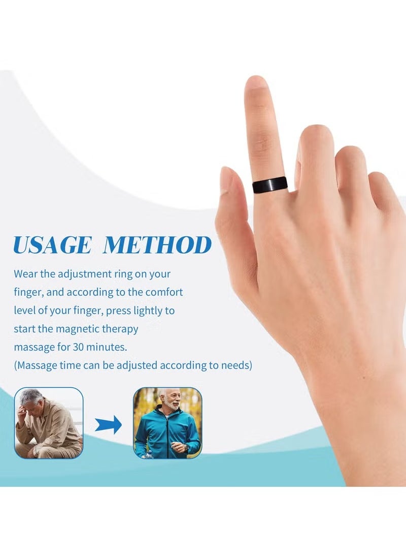 SOUTH MOON - Blood Glucose Control Ring, 2 Pieces Blood Sugar Regulator Ring for Acupressure for Women Men Adjustable Blood Glucose Control Ring - Image 1