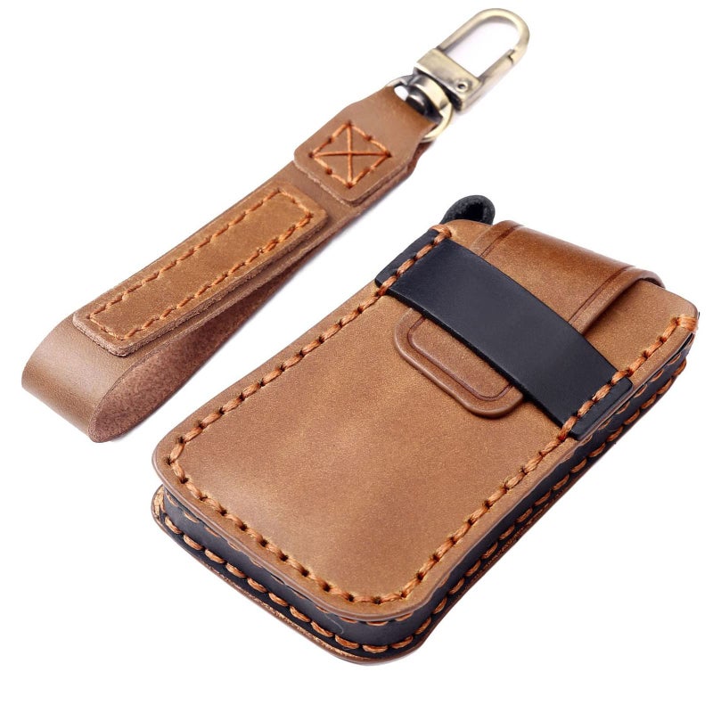 EASYANT Leather Car Key Fob Cover for Lexus 2021-2025 ES RX 350 Compatible with Lexus New LS NX Key Shell Case Brown - Image 3