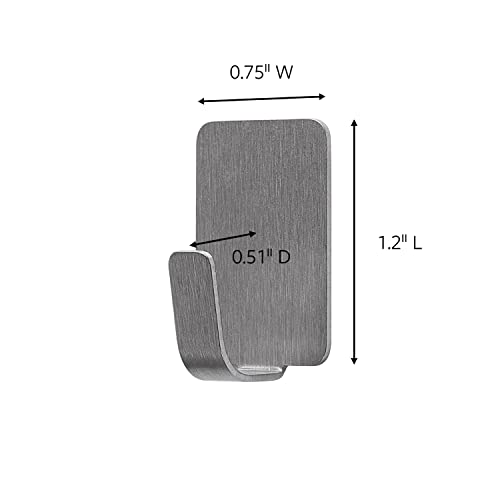 Command Small Stainless Steel Metal Hooks 8 Hooks, 10 Command Strips, Holds up to 0.5 lb, Removable Self Adhesive Hooks, Great for Wall Décor - Image 2