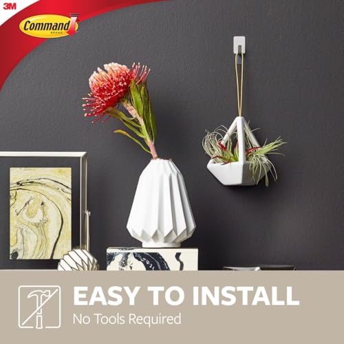 Command Small Stainless Steel Metal Hooks 8 Hooks, 10 Command Strips, Holds up to 0.5 lb, Removable Self Adhesive Hooks, Great for Wall Décor - Image 5