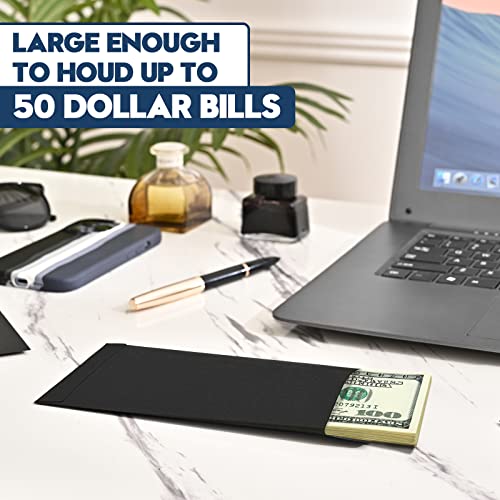 SWESARA 100 Pack Cash Envelopes for Budgeting, 6.7 x 3.5 Inch | Large Pack of Self-Adhesive Money Envelopes for Cash or Coins | Organization Envelopes for Checks, Jewelry, and Small Items(Black) - Image 3