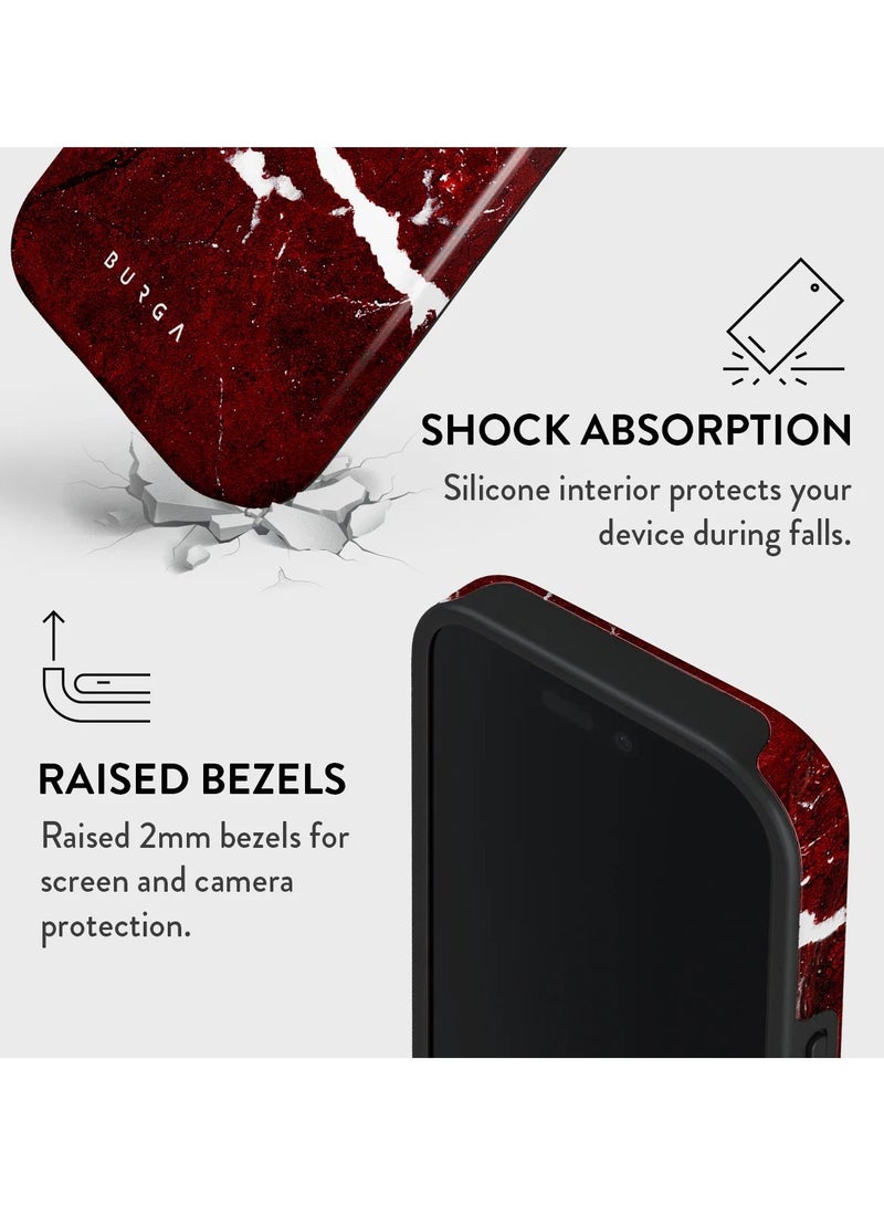 BURGA iPhone 16 Pro Max Case, 2 Piece Hard Shell + TPU Silicone Interior, Shock Absorption, All Port Accessible, Raised Bezel For Screen & Camera Protection, Never Fading HQ Print,Iconic Red Ruby - Image 4
