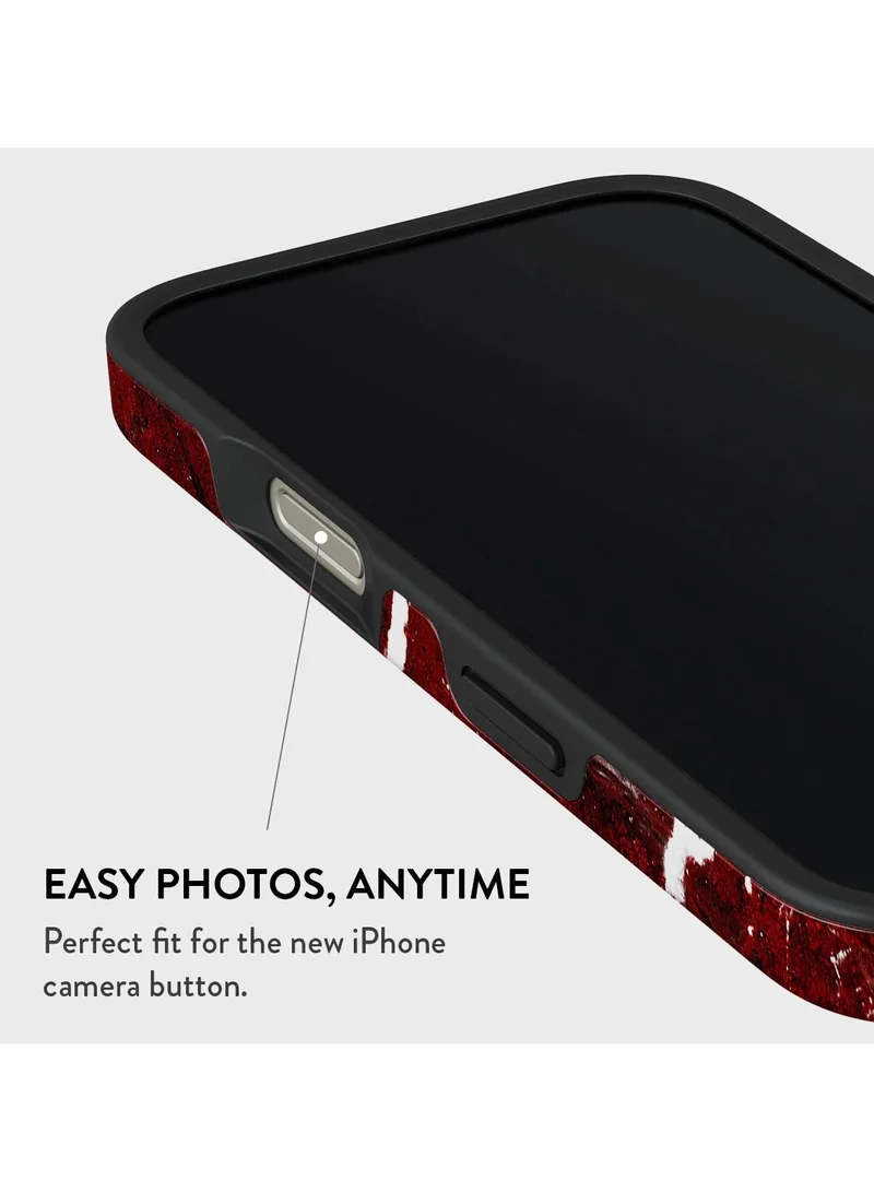بورجا جراب iPhone 16 Pro Max، قطعتان من الغلاف الصلب + بطانة داخلية من السيليكون TPU، ممتص للصدمات، يمكن الوصول إلى جميع المنافذ، إطار مرتفع لحماية الشاشة والكاميرا، طباعة عالية الجودة لا تتلاشى أبدًا، ياقوت أحمر أيقوني