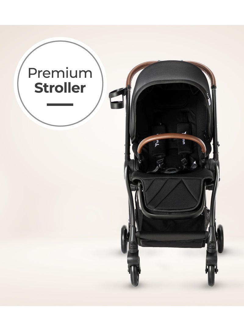 TEKNUM Travel Stroll 2 Stroller With Reversible, Multi Recline Seat - Black - Image 3