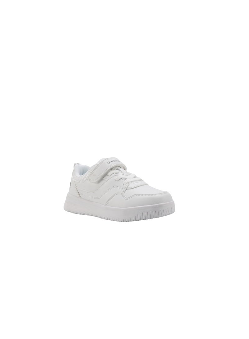 Lumberjack Unisex Kids School Shoes White Hook & Loop Strap Lightweight Casual Sneakers for School Daily Wear - Image 1