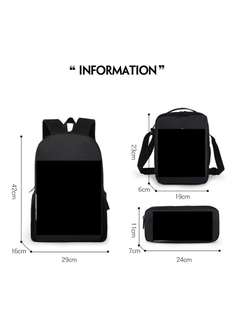 Godzilla Children's leisure load reducing large capacity printed backpack for elementary school students, 3-piece set - Image 2