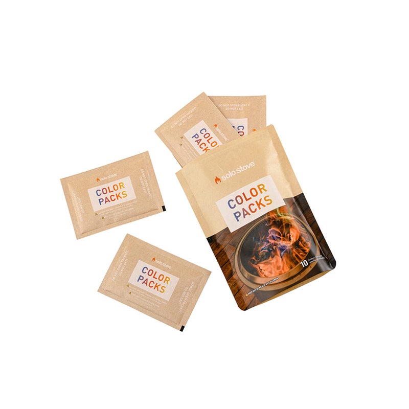 Solo Stove حزمة ألوان Solo Stove 10 حزم نارية متغيرة الألوان، تضيف نيران ملونة سحرية إلى موقد النار الخاص بك و 4 ألوان نارية محتملة - أزرق، أخضر، بنفسجي، وأصفر - ملحق موقد النار للموقد الخارجي - Image 2