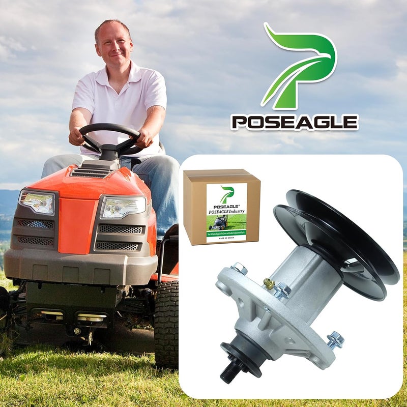 POSEAGLE Pre-Greased AM136733 Spindle Assembly with M155979 Spindle Pulley Replace John Deere AM143469 Kit, AM137097, GX20335, John Deere Z245 Spindle for John Deere Z245 EZtrak Zero Turn Mowers - Image 2