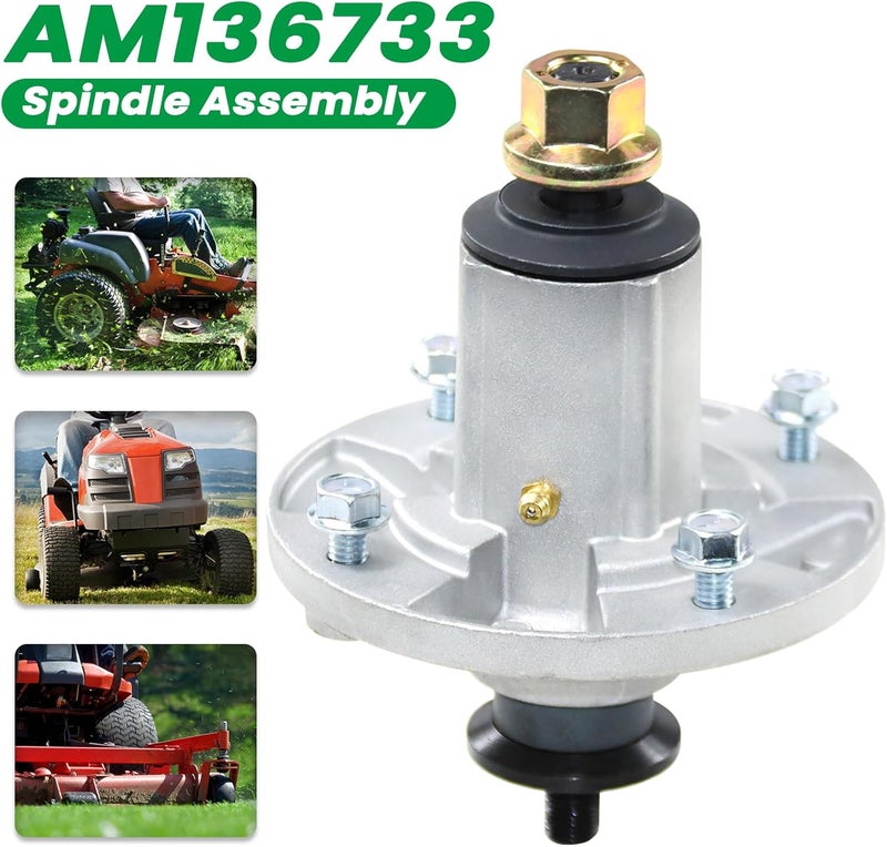 POSEAGLE Pre-Greased AM136733 Spindle Assembly with M155979 Spindle Pulley Replace John Deere AM143469 Kit, AM137097, GX20335, John Deere Z245 Spindle for John Deere Z245 EZtrak Zero Turn Mowers - Image 3
