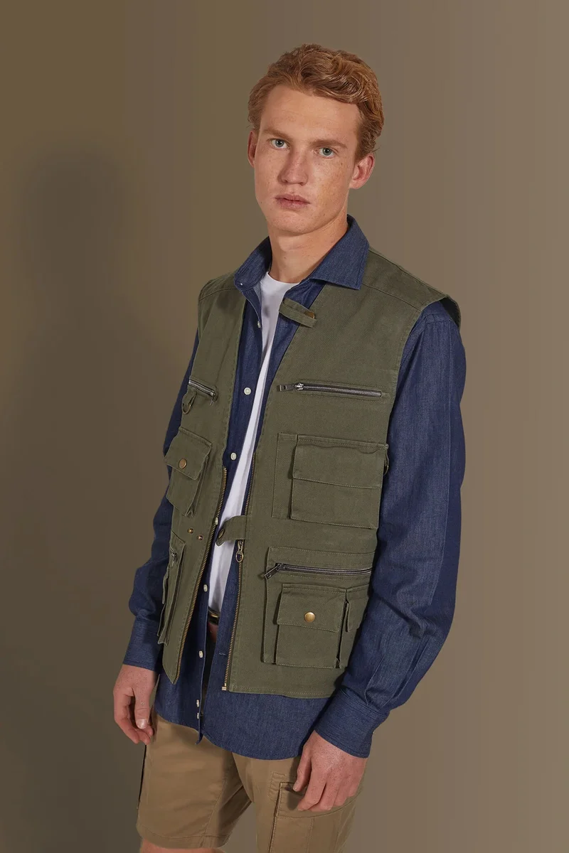 Unlined vest twill construction - Military