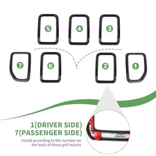 JeCar Front Grille Insert Grill Trim Covers Exterior Accessories Compatible with Jeep Grand Cherokee 2021-2023, Black - Image 2