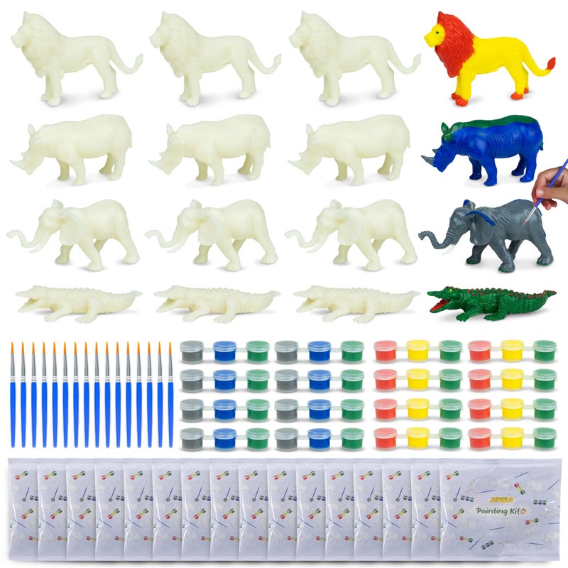 BONNYCO Safari Party Favors for Kids Painting Kit Pack 16 Jungle Goodie Bags Stuffers for Kids 35 48 Goody Bag Stuffers Pinata Filler Classroom Prizes Animal Return Gifts Birthday Party Boys - Image 3