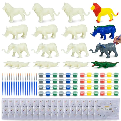 BONNYCO Safari Party Favors for Kids Painting Kit Pack 16 Jungle Goodie Bags Stuffers for Kids 35 48 Goody Bag Stuffers Pinata Filler Classroom Prizes Animal Return Gifts Birthday Party Boys - Image 1