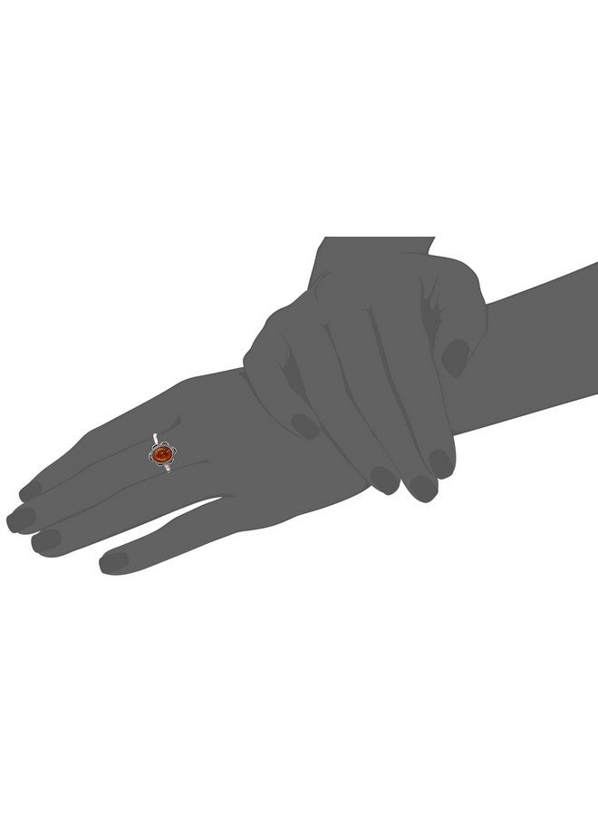 HolidayGiftShops Sterling Silver And Baltic Amber Adult Ring Brittany Size 7 - Image 2