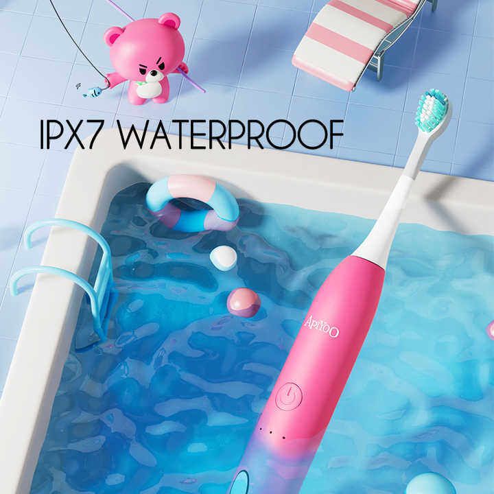 Apiyoo A7 Kids Sonic Electric Toothbrush, Cartoon Design, 3 Modes, Type-C Charging, Ipx7 Waterproof, Pink - Image 5