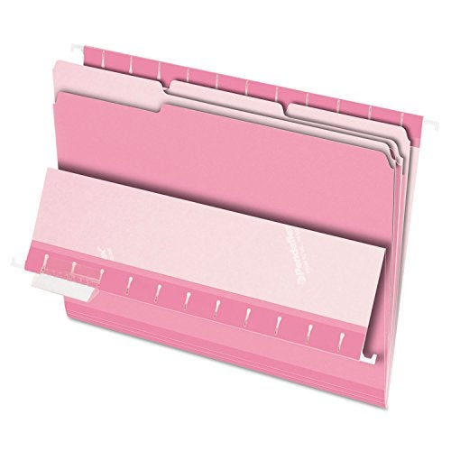 Pendaflex Interior File Folders, 1/3 Cut, Top Tab, Letter Size, Pink, 100 per Box (4210 1/3 PIN) - Image 1