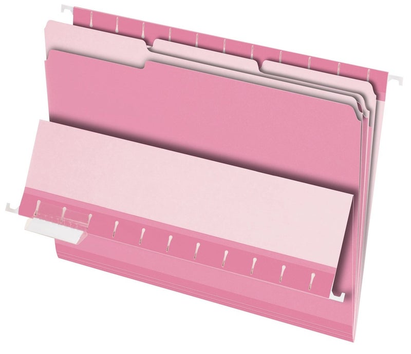 Pendaflex Interior File Folders, 1/3 Cut, Top Tab, Letter Size, Pink, 100 per Box (4210 1/3 PIN) - Image 4