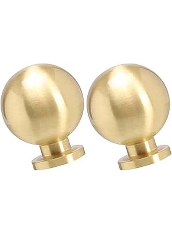 2Pcs Solid Brass Gold Cabinet Knobs Ball Pulls For Dresser Drawer Wardrobe Doors - Image 1