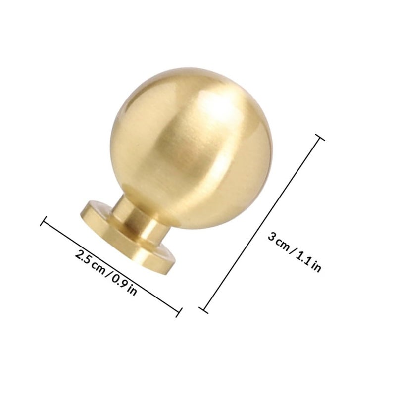 2Pcs Solid Brass Gold Cabinet Knobs Ball Pulls For Dresser Drawer Wardrobe Doors - Image 3
