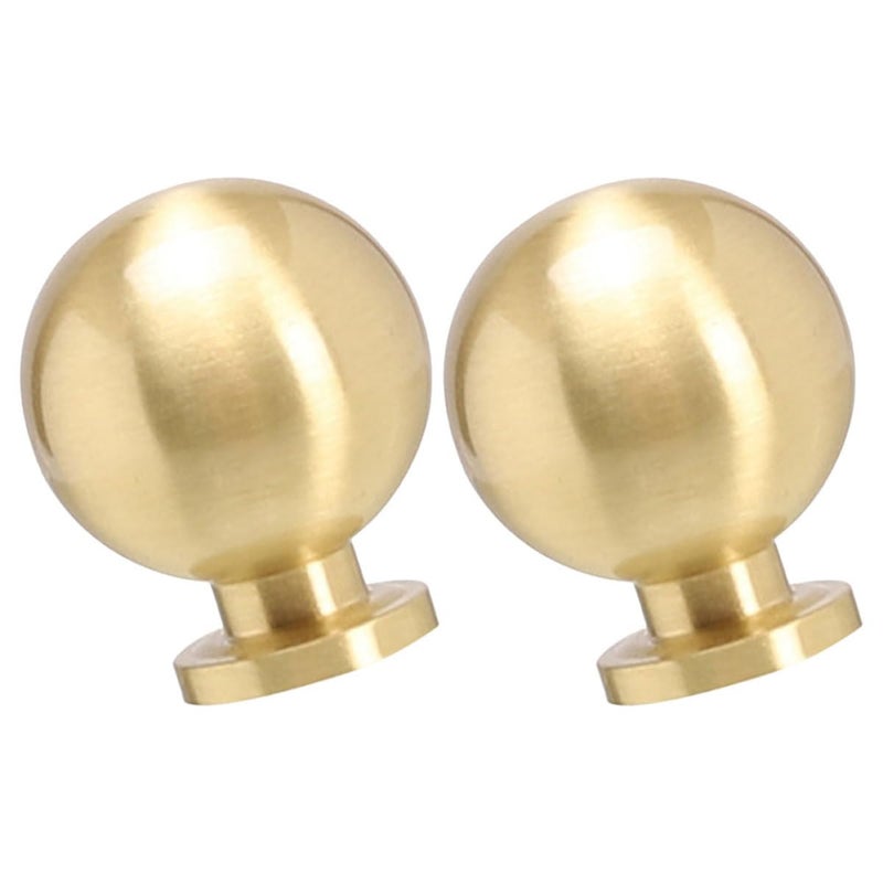 2Pcs Solid Brass Gold Cabinet Knobs Ball Pulls For Dresser Drawer Wardrobe Doors - Image 2