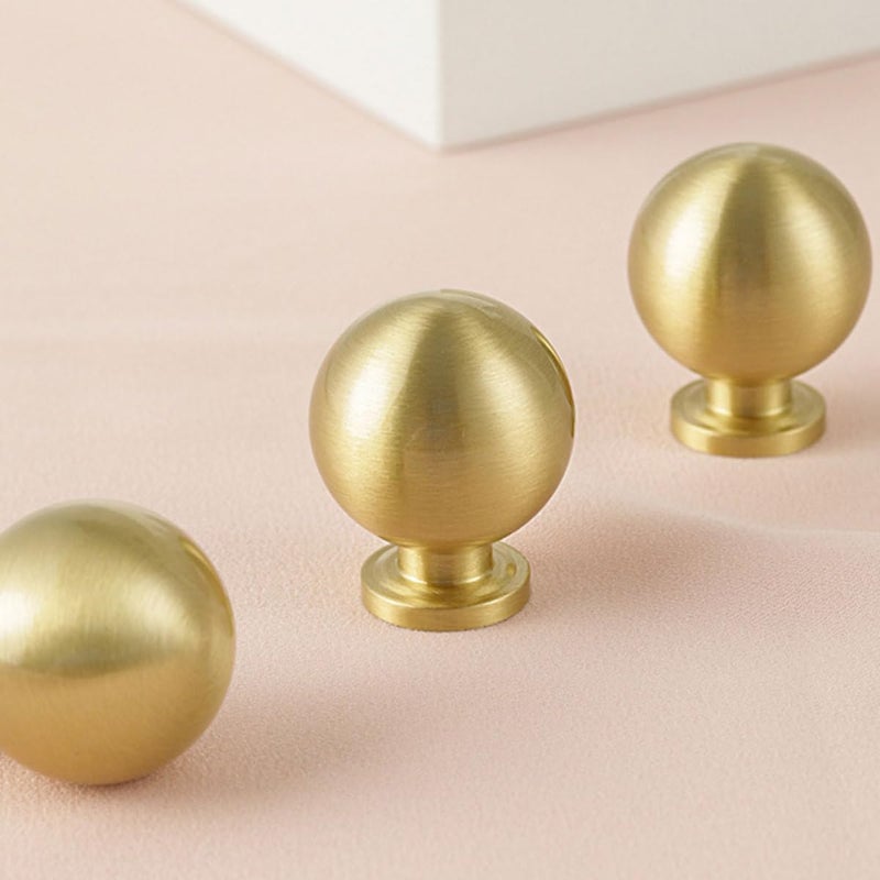 2Pcs Solid Brass Gold Cabinet Knobs Ball Pulls For Dresser Drawer Wardrobe Doors - Image 5