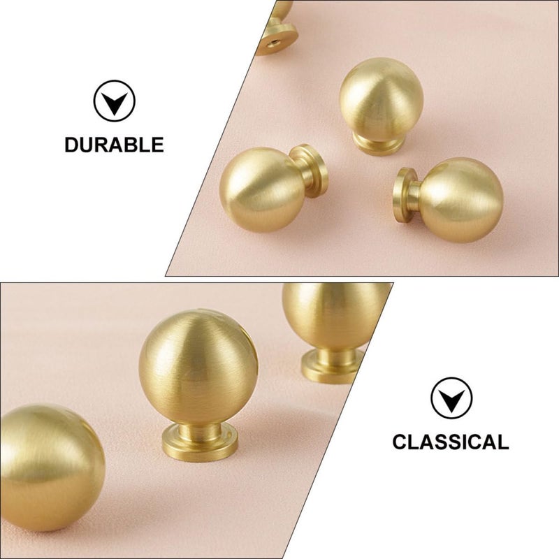 2Pcs Solid Brass Gold Cabinet Knobs Ball Pulls For Dresser Drawer Wardrobe Doors - Image 4