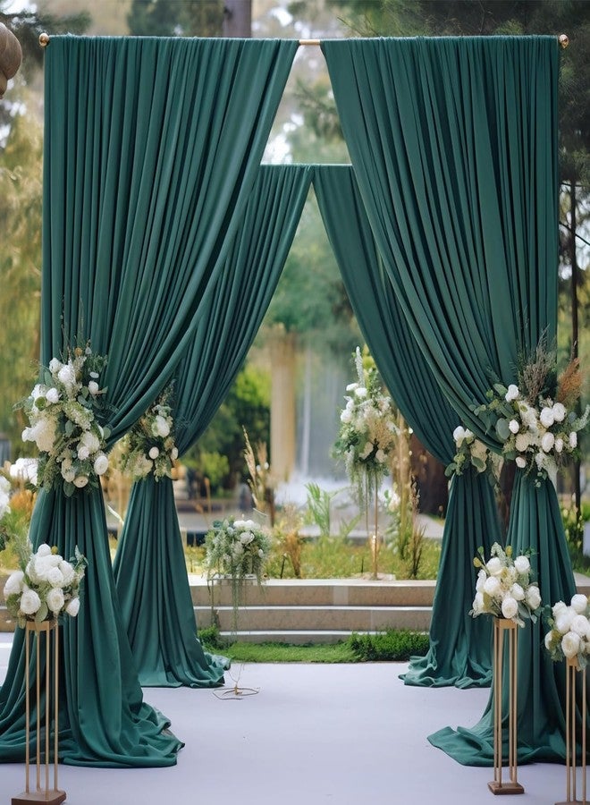 NSSONBEN 10ft x 10ft Wrinkle Free Hunter Green Backdrop Curtains for Parties, Polyester Green Photo Backdrop Drapes 2 Panels 5x10ft for Wedding Birthday Baby Shower Photography Background - Image 3