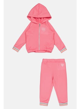 Body Glove Toddlers Girl 2 Pieces Long Sleeves Sweatshirt And Pants Set, Pink  - Image 1