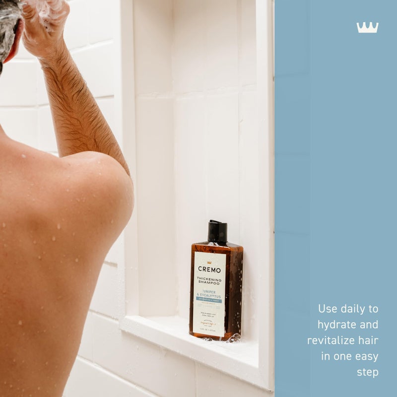 Cremo Juniper & Eucalyptus Barber Grade Thickening Shampoo, 16 Fl Oz - Image 2