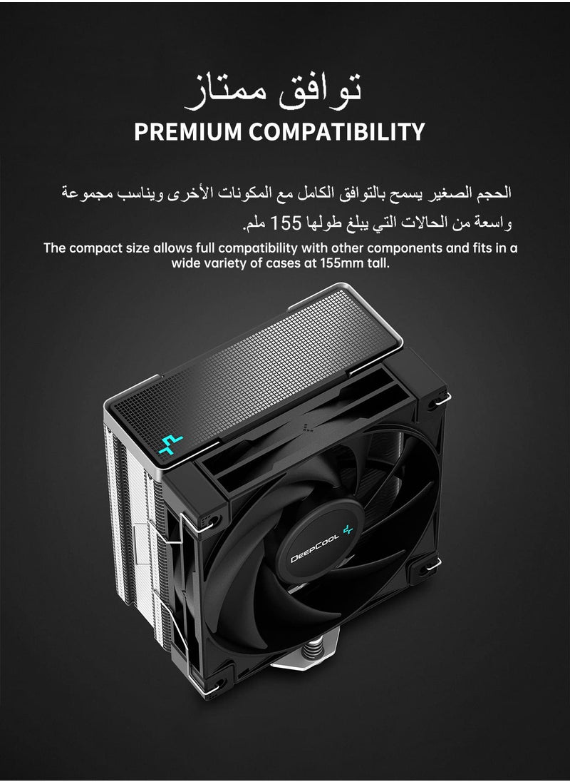 DEEPCOOL - DeepCool AK400 CPU Air Cooler 220w TDP 6mm x 4 Nickel Plated Copper Heat Pipes CPU Cooler with PWM 120mm FDB Fan 1850RPM for Intel LGA 1700/1200/1151/1150/1155 AMD AM5/AM4 - Image 1
