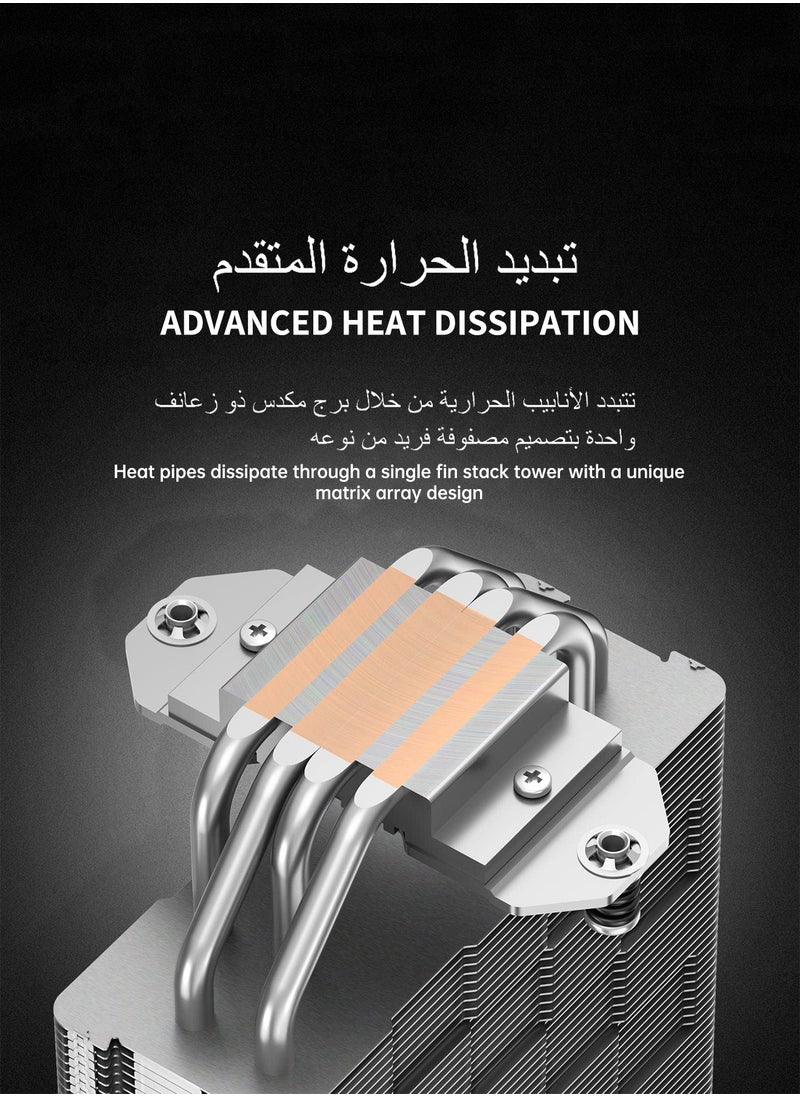 DEEPCOOL - DeepCool AK400 CPU Air Cooler 220w TDP 6mm x 4 Nickel Plated Copper Heat Pipes CPU Cooler with PWM 120mm FDB Fan 1850RPM for Intel LGA 1700/1200/1151/1150/1155 AMD AM5/AM4 - Image 1