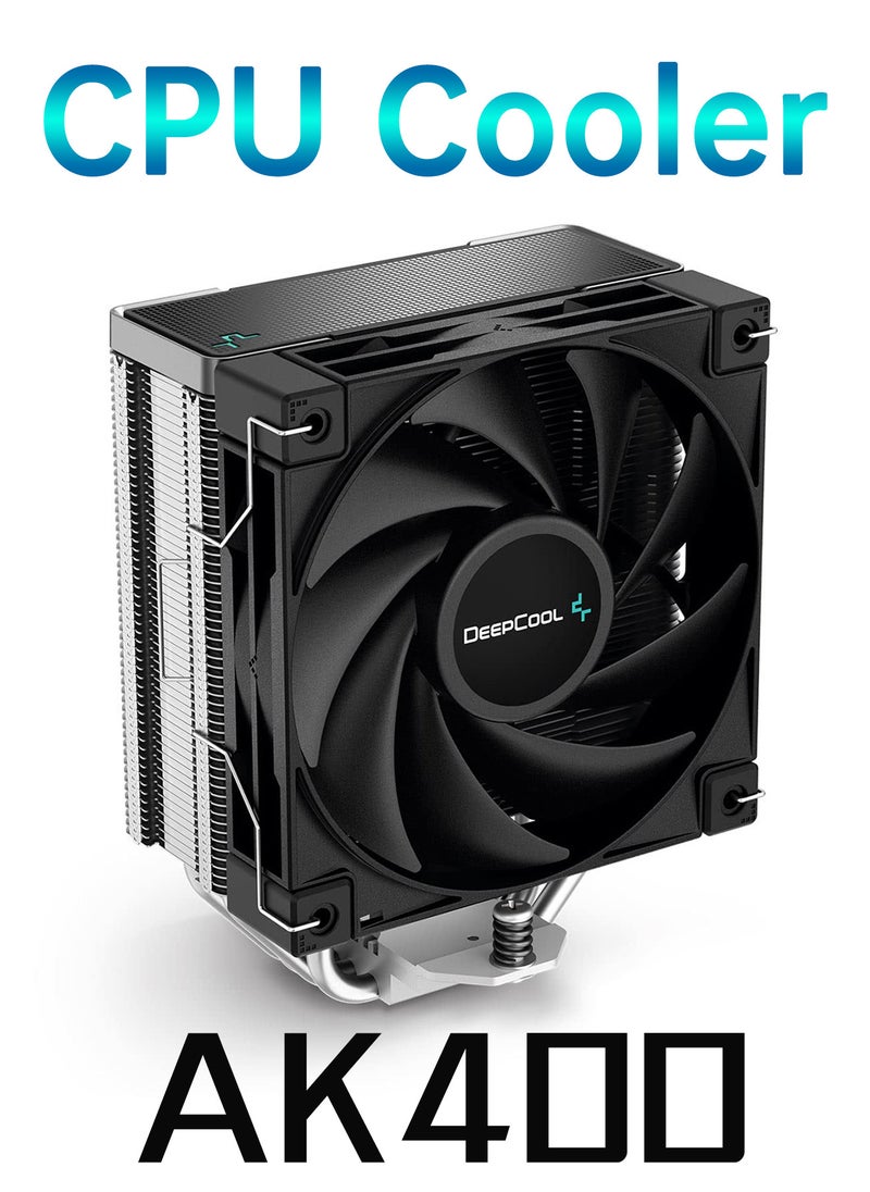 DEEPCOOL - DeepCool AK400 CPU Air Cooler 220w TDP 6mm x 4 Nickel Plated Copper Heat Pipes CPU Cooler with PWM 120mm FDB Fan 1850RPM for Intel LGA 1700/1200/1151/1150/1155 AMD AM5/AM4 - Image 1