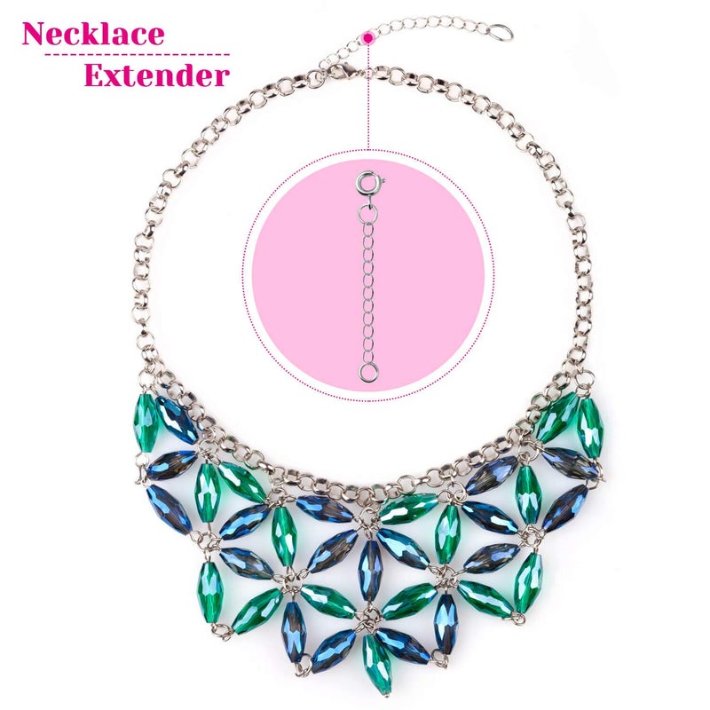 anezus Jewelry Extenders for Necklaces, Anezus 12pcs Necklace Extenders, Chain Extenders for Necklace, Bracelet and Jewelry Making (Assorted Sizes & Colors) - Image 5