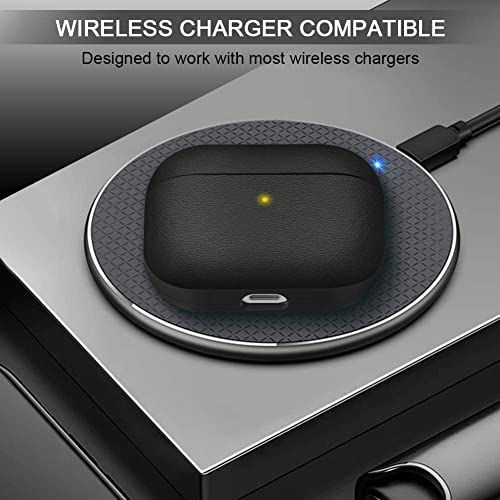 EMOH ROCED Case for Airpods Pro 2 Case Cover with Cleaner Kit, Leather Texture Full-Body Protective Case Cover Compatible with Apple Airpod Pro 2nd Generation, Front LED Visible (Matte Black) - Image 3