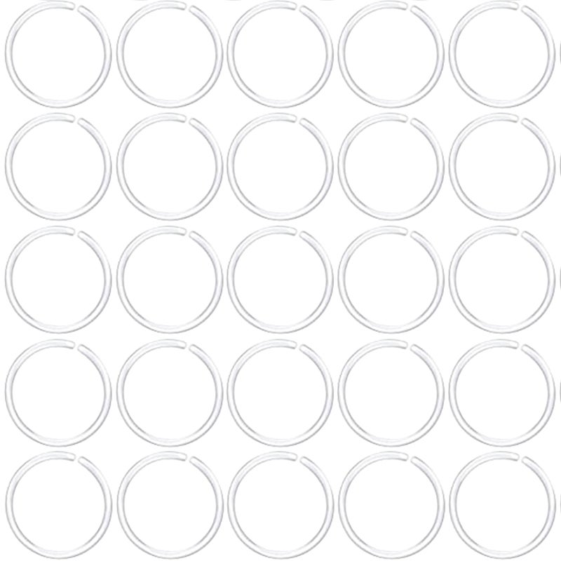 Melimarry 60Pcs Anti-Allergy 20 Gauge Plastic Hoop Ear Retainers, Unisex Nose Rings, Clear, Black, for Sensitive Ears & Skin (Clear) - Image 1