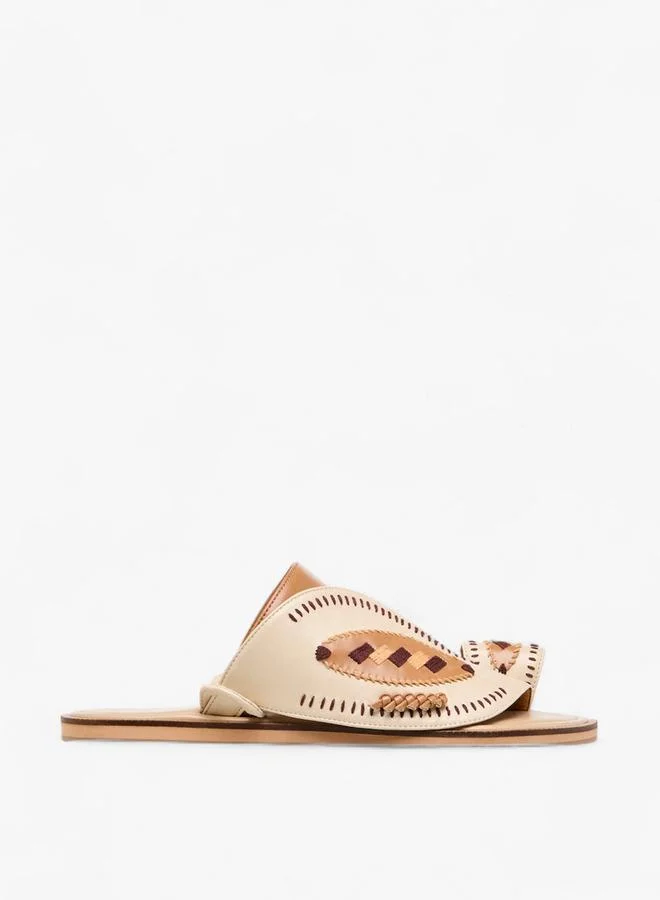 الواحة صنادل عربية مطرزة سهلة الارتداء بحلقة إصبع