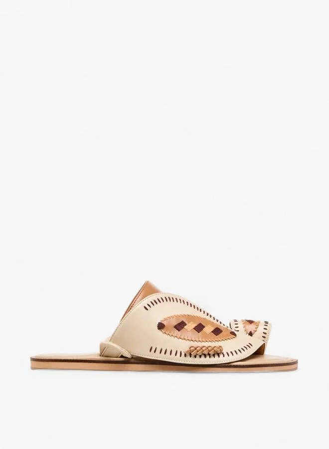 الواحة صنادل عربية مطرزة سهلة الارتداء بحلقة إصبع