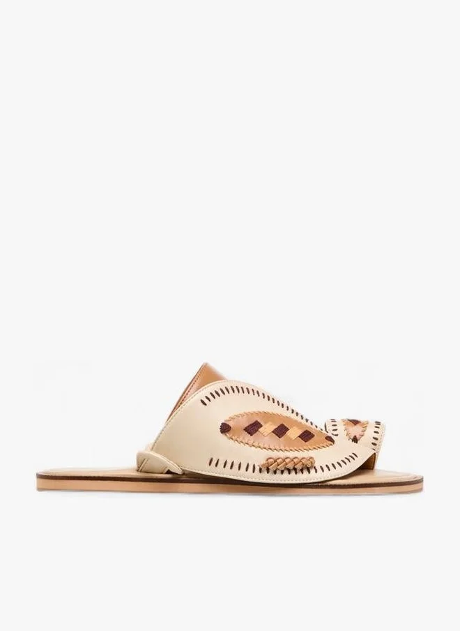 Al Waha Embroidered Slip-On Arabic Sandals With Toe Loop