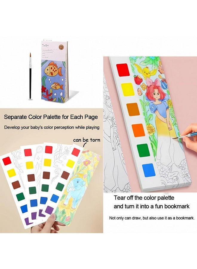 سيلي مي مجموعة كتب الرسم الجيبية SILLYME مع ألوان على كل ورقة - كتب تلوين مائية للأطفال - يحتوي كل كتاب أنشطة على 12 ورقة وفرشاة رسم واحدة - هدايا عيد ميلاد للبنات والأولاد (1) - Image 4
