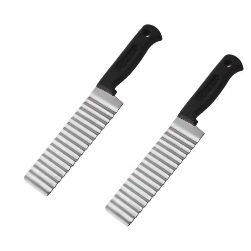 PIXELERA Potato Cutter Stainless Steel Crinkle Cutter for Fruit Vegetable Potato Knife Vegetable Carrot Onion Cucumber - Image 1