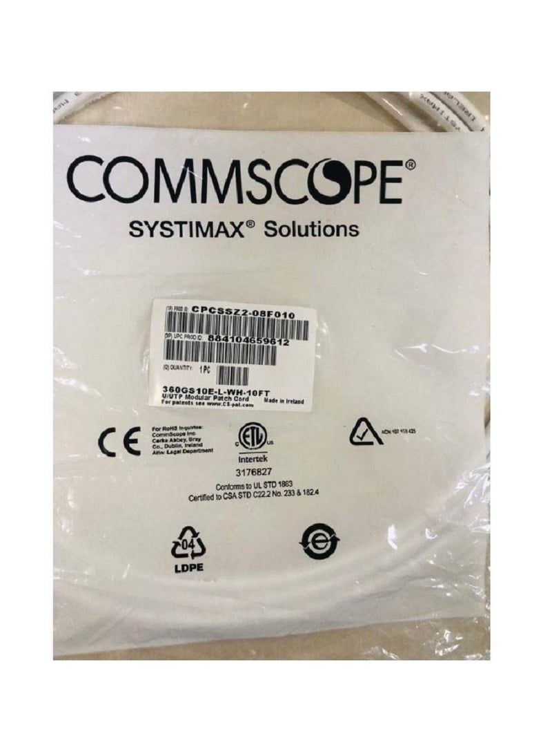 Commscope كابل باتش سيسماكس جيجا-سبيد أبيض 360GS10E/X10D - Image 4