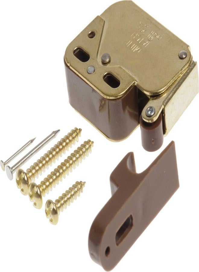 Hillman The Hillman Group 59280 Polished Brass Mini-Latch with Catch, 2-Pack