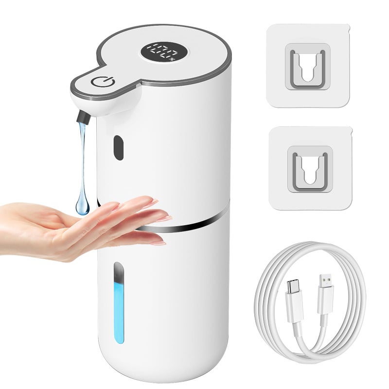 OHIFAST Automatic Liquid Soap Dispenser Touchless USB Rechargeable Smart Hand Soap Dispenser 6Level Adjustable 128oz380mL Wall Mounted for Bathroom Kitchen Accessories Dish SoapWhite - Image 2