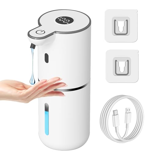 OHIFAST Automatic Liquid Soap Dispenser Touchless USB Rechargeable Smart Hand Soap Dispenser 6Level Adjustable 128oz380mL Wall Mounted for Bathroom Kitchen Accessories Dish SoapWhite - Image 1
