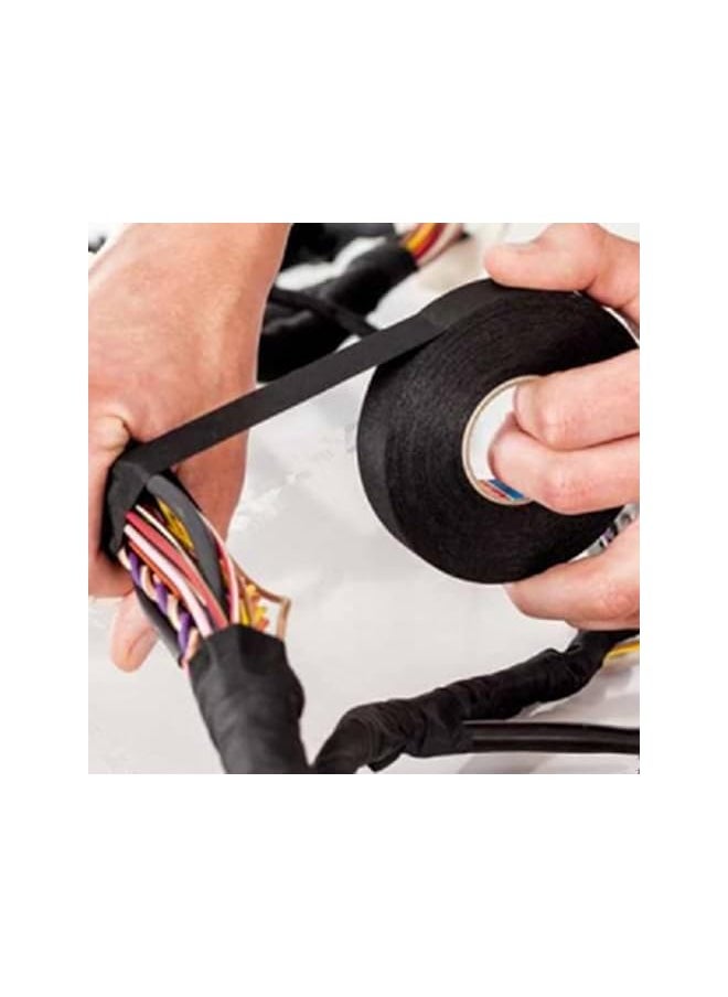 PROMASS - promass 4 Pcs 15mm x 15m Wiring Harness Tape, Self Adhesive Automotive Tapes, Automotive Fabric Tape for Automotive Engine, Electrical Wiring, Wrapping Car Wiring - Image 1