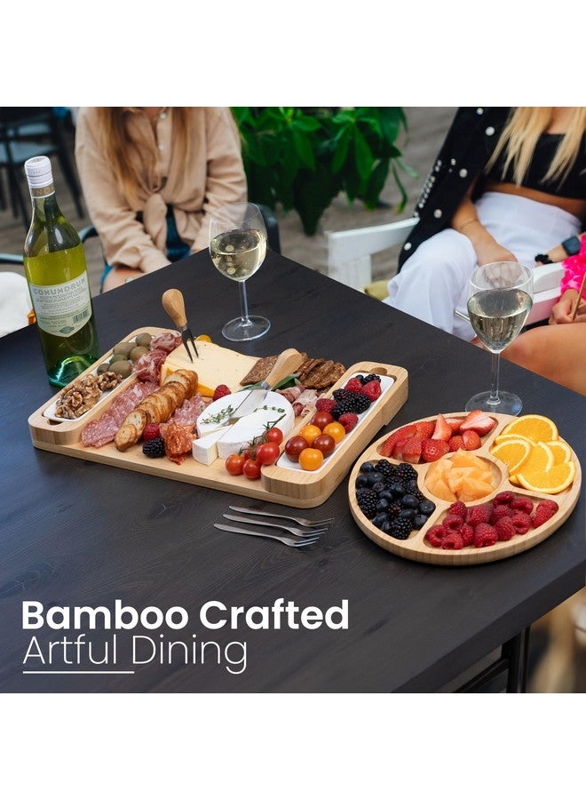 Bambüsi Charcuterie Board Gift Set - Cheese Board & Serving Tray - Bamboo Charcuterie Boards - Gifts for Women - Housewarming Gifts for New Home, Mothers Day and Wedding Gifts for Couples 2025 - Image 2